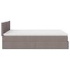 vidaXL Ottoman-Bett mit Matratze Taupe 140x190 cm Stoff