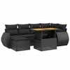 vidaXL 7-tlg. Garten-Sofagarnitur mit Kissen Beige Poly Rattan