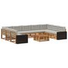 vidaXL Outdoor-Sofagarnitur mit Kissen 10 pcs Nat&uuml;rlich und Hellgrau