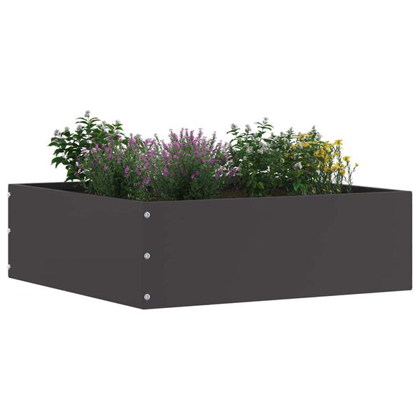 vidaXL Raseneinfassung Schwarz 40 x 40 x 13 cm Stahl