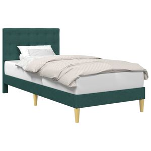 vidaXL Bettrahmen mit Kopfteil Dunkelgr&uuml;n 80 x 200 cm Stoff