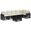 vidaXL Gartensofa-set 7 stk. 6-Sitzanzahl Schwarz und Cremewei&szlig;