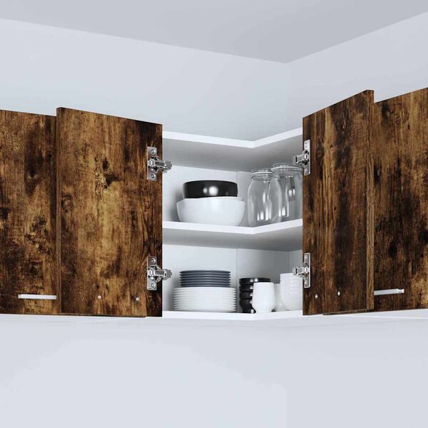 vidaXL H&auml;ngeschrank Ger&auml;ucherte Eiche und Wei&szlig; 57 x 57 x 40 cm