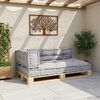 vidaXL Pallet Sofa Kissen 3 pcs Grau 120 x 80 x 38 cm Stoff