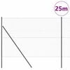 vidaXL Zaunpfosten Grau 25 x 1,6 m (36 mm Mesh) Stahl und PVC