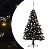 vidaXL K&uuml;nstlicher vorbeleuchteter Weihnachtsbaum Schwarz 150 cm PVC