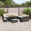 vidaXL Garten-Sofa-Set mit Kissen mit Kissen 13 pcs Schwarz und Creme