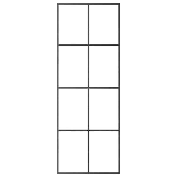 vidaXL Schiebet&uuml;r Aluminium und ESG Glas 76x205 cm Schwarz