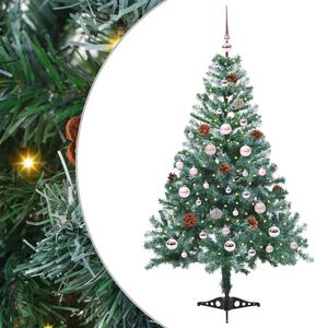vidaXL K&uuml;nstlicher Weihnachtsbaum Gr&uuml;n 150 cm PVC und Stahl