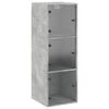 vidaXL Wandschrank mit Glast&uuml;ren Betongrau 35x37x100 cm