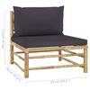 vidaXL 12-tlg. Garten-Lounge-Set mit Dunkelgrauen Kissen Bambus