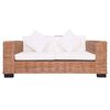vidaXL 2-Sitzer Gartensofa Natürliches Rattan