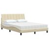 vidaXL Bett mit Matratze "Hanko" Creme 120x200 cm Stoff