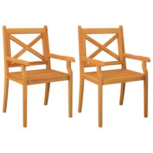 vidaXL Garten-Essst&uuml;hle 2 Stk. Massivholz Akazie