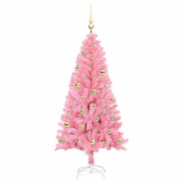 vidaXL Weihnachtsbaum mit 150 LEDs mit Ständer Rosa 150 cm PVC