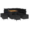 vidaXL Garten-Sofa-Set mit Kissen 8 pcs Schwarz Poly Rattan