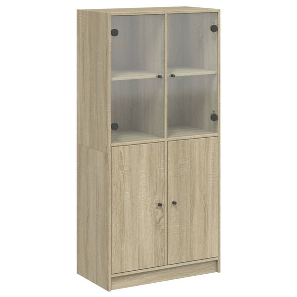 vidaXL Highboard mit T&uuml;ren Sonoma-Eiche 68x37x142 cm Holzwerkstoff