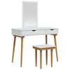 vidaXL Schminktisch-Set FAUSKE 3 Stk. Wei&szlig; 100 x 50 x 143 cm