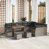 vidaXL Gartensofa-set mit Kissen 13 pcs Grau Poly-Rattan