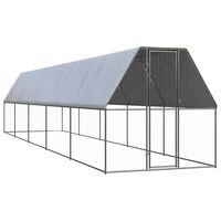 vidaXL Outdoor-Hühnerkäfig 2x10x2 m Verzinkter Stahl