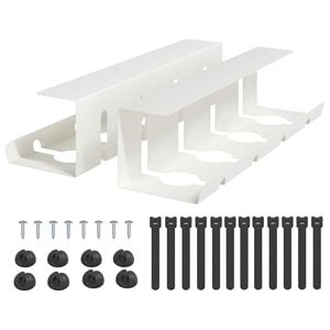 vidaXL Unter dem Schreibtisch Kabelmanagement Tray 2 Stk. Wei&szlig;