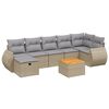 vidaXL 8-tlg. Garten-Sofagarnitur mit Kissen Beige Poly Rattan