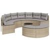 vidaXL 3-tlg. Garten-Sofagarnitur Halbrund Beige Poly-Rattan