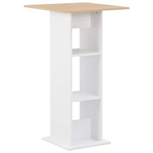 vidaXL Bartisch Wei&szlig; und Sonoma-Eiche 60x60x110 cm
