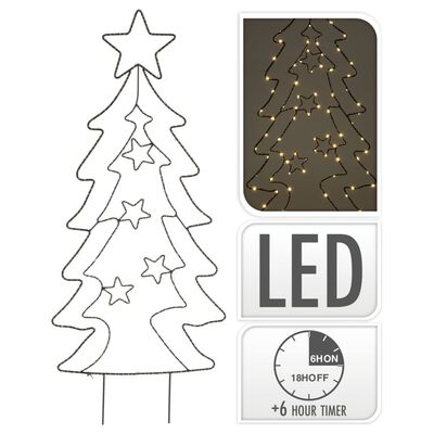 Ambiance Garten-Weihnachtsbaum Metall mit 90 LEDs