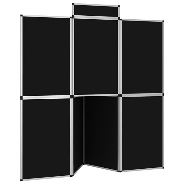 vidaXL 8-Panel Faltdisplay Messewand mit Tisch 181&times;200 cm Schwarz