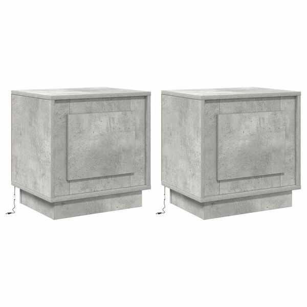 vidaXL Nachttisch 2 pcs Beton Grau 44 x 34,5 x 45 cm Holzwerkstoff