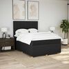 vidaXL Boxspringbett mit Matratze Schwarz 160x200 cm Stoff