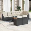 vidaXL Gartensofa-set mit Kissen 9 pcs Schwarz Poly-Rattan