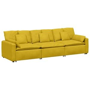 vidaXL Modulares Sofa mit Kissen Gelb