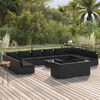 vidaXL 13-tlg. Garten-Lounge-Set mit Kissen Schwarz Poly Rattan