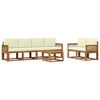 vidaXL Outdoor-Sofagarnitur 7 stk. Natur und Creme Polyester