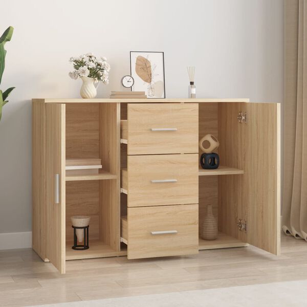 vidaXL Sideboard Sonoma-Eiche 91x29,5x65 cm Holzwerkstoff