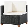 vidaXL 4-tlg. Garten-Lounge-Set mit Auflagen Poly Rattan Schwarz