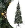 vidaXL K&uuml;nstlicher Weihnachtsbaum Gr&uuml;n 210 cm PVC, Plastik und Stahl
