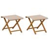 vidaXL Liegestuhl 2 pcs Massives Eukalyptus Holz Beige