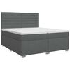 vidaXL Boxspringbett mit Matratze Dunkelgrau 200 x 200 cm Stoff