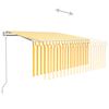 vidaXL Markise Automatisch mit Rollo LED Windsensor 3x2,5 m Gelb Wei&szlig;