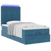 vidaXL Ottoman-Bett mit Matratzen & LEDs Dunkelblau 80x200 cm Samt