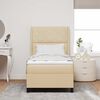 vidaXL Boxspringbett mit Matratze Creme 200 x 100 cm Stoff