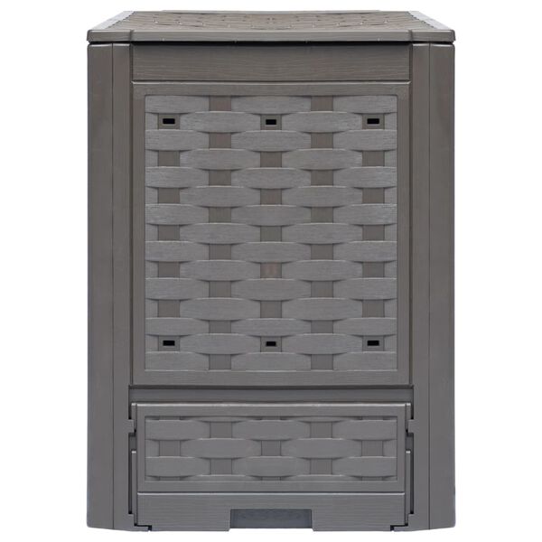 vidaXL Gartenkomposter 2 Stk. Braun 60x60x83cm 600 L Kunststoff Rattan