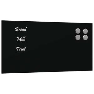 vidaXL Magnettafel Wandmontage Schwarz 40x20 cm Hartglas