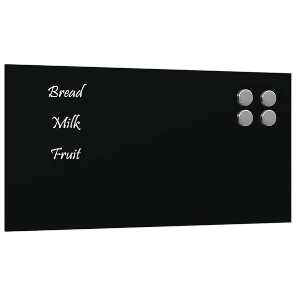 vidaXL Magnettafel Wandmontage Schwarz 40x20 cm Hartglas