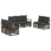vidaXL Gartensofa-set 7 stk. 7-Sitzer Grau Poly-Rattan