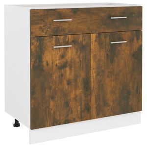 vidaXL Unterschrank mit Schublade Lyon R&auml;uchereiche 80x46x81,5 cm