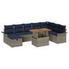 vidaXL Gartensofa-set 9 stk. Grau Poly-Rattan